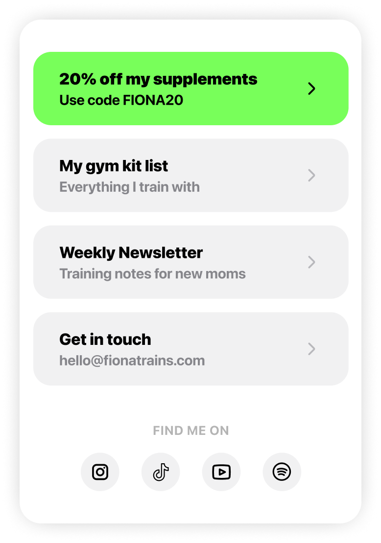 Links section of a Mode page